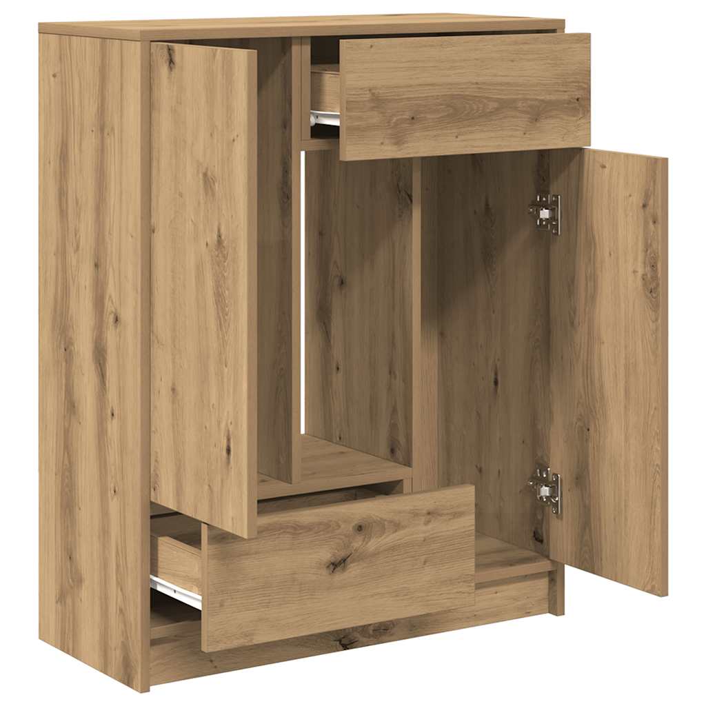 Buffet avec tiroirs et portes chêne artisanal 73x31x90 cm - XIOS
