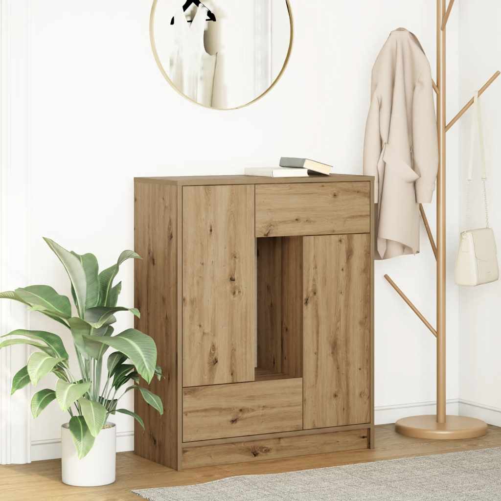 Buffet avec tiroirs et portes chêne artisanal 73x31x90 cm - XIOS