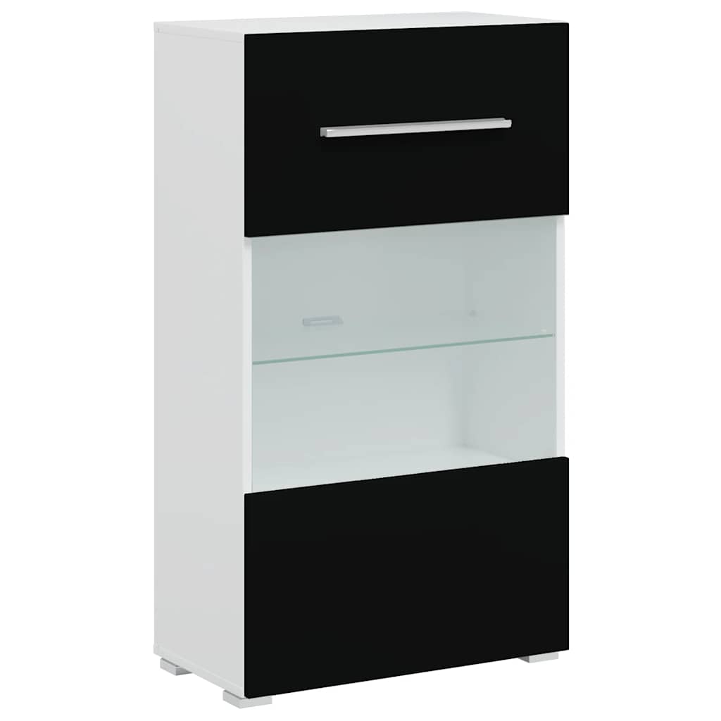 Meubles TV avec lumière LED 5 pcs noir mat bois d'ingénierie - XIOS