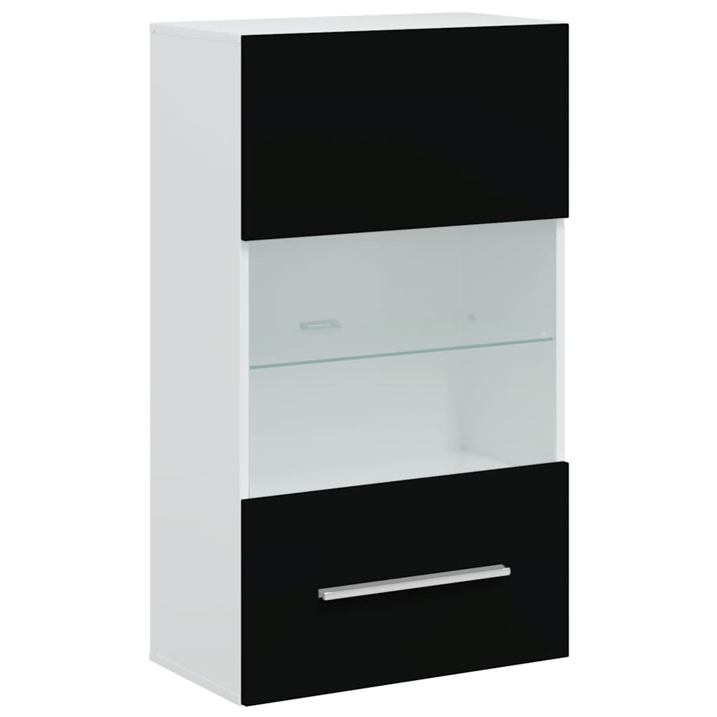 Meubles TV avec lumière LED 5 pcs noir mat bois d'ingénierie - XIOS