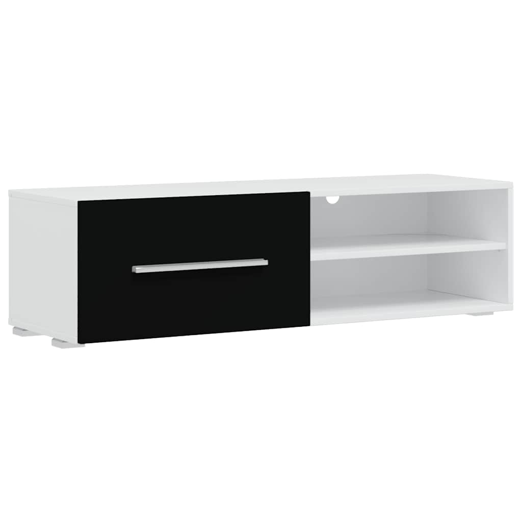 Meubles TV avec lumière LED 5 pcs noir mat bois d'ingénierie - XIOS
