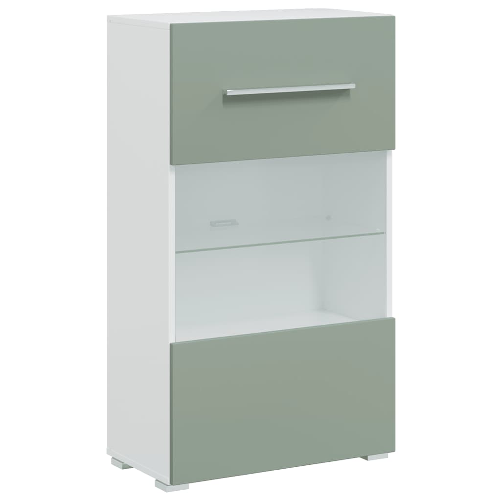 Meubles TV avec lumière LED 5 pcs vert olive bois d'ingénierie - XIOS