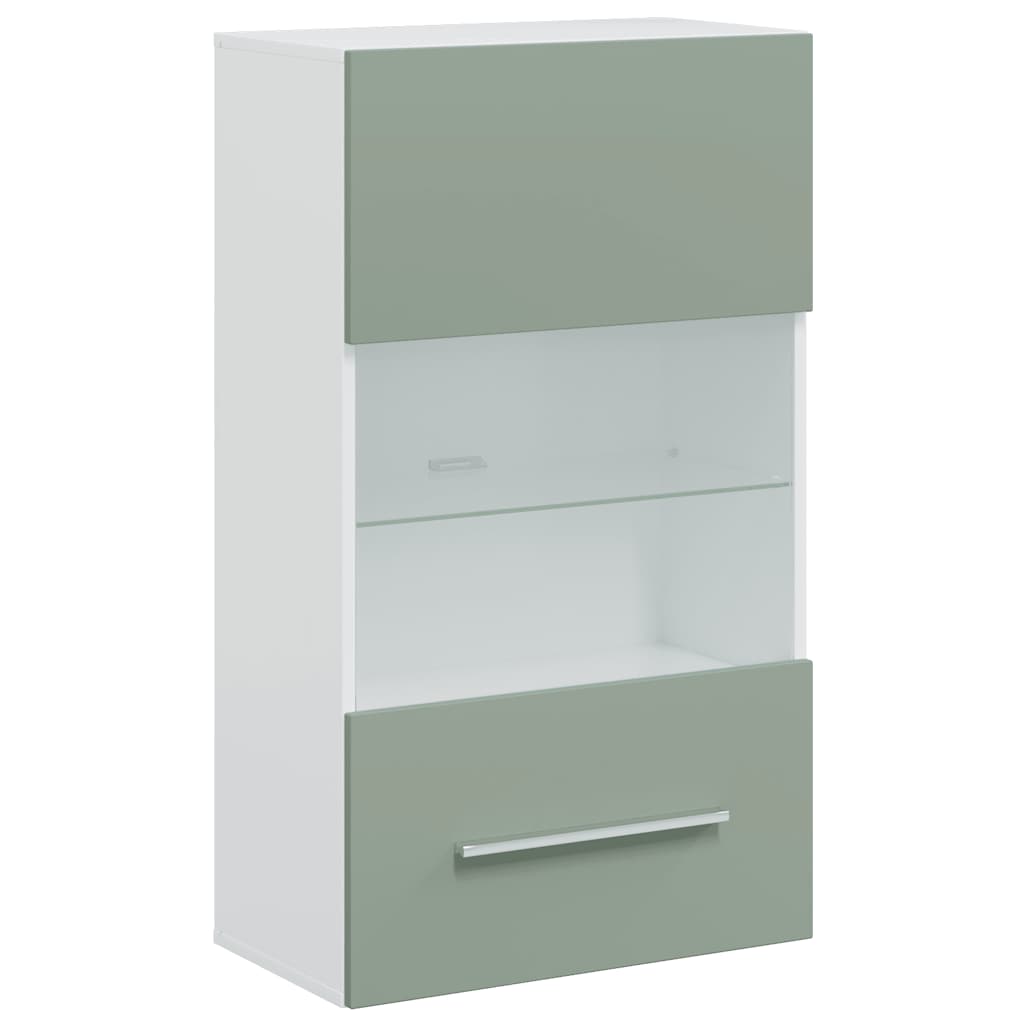 Meubles TV avec lumière LED 5 pcs vert olive bois d'ingénierie - XIOS