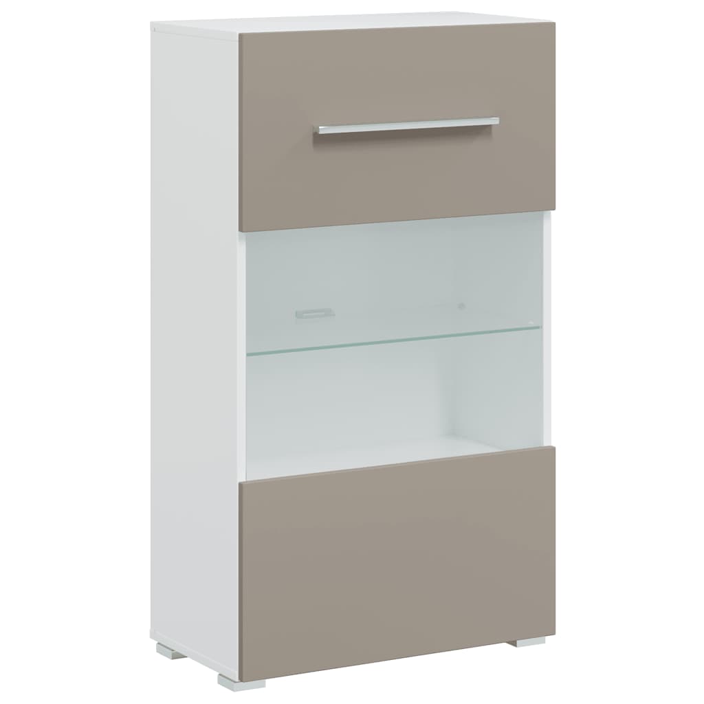 Meubles TV avec lumière LED 5 pcs gris pierre bois d'ingénierie - XIOS