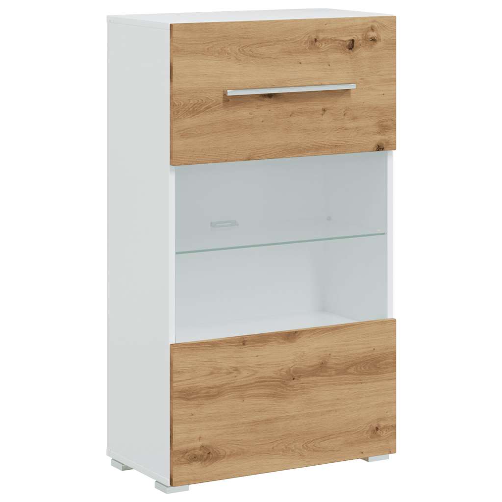 Meubles TV et lumière LED 5 pcs chêne artisanal bois ingénierie - XIOS