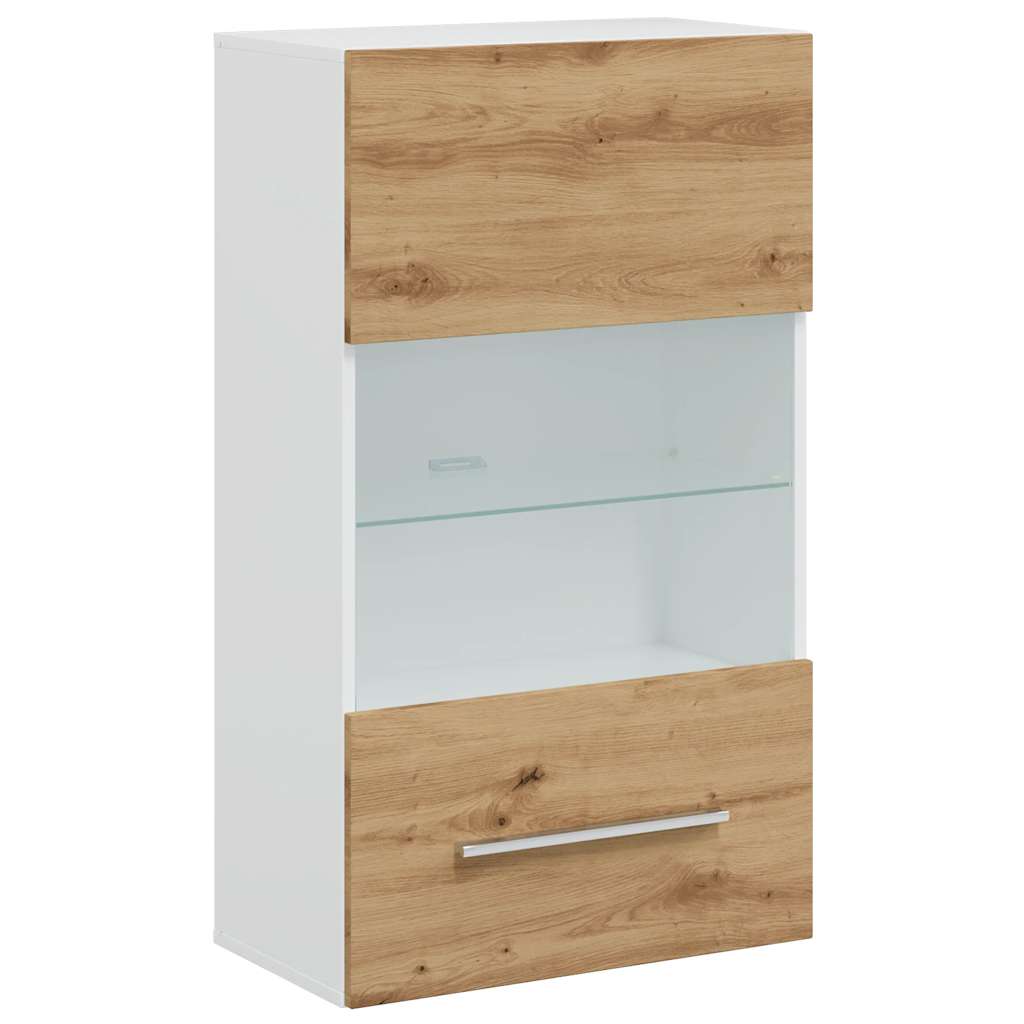 Meubles TV et lumière LED 5 pcs chêne artisanal bois ingénierie - XIOS