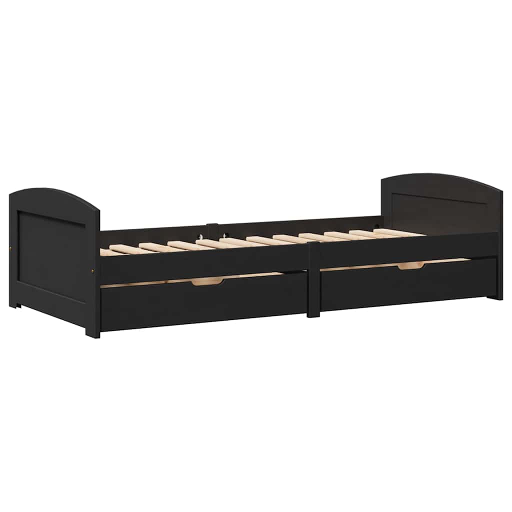 Lit de jour avec 2 tiroirs sans matelas IRUN noir 90x200 cm - XIOS
