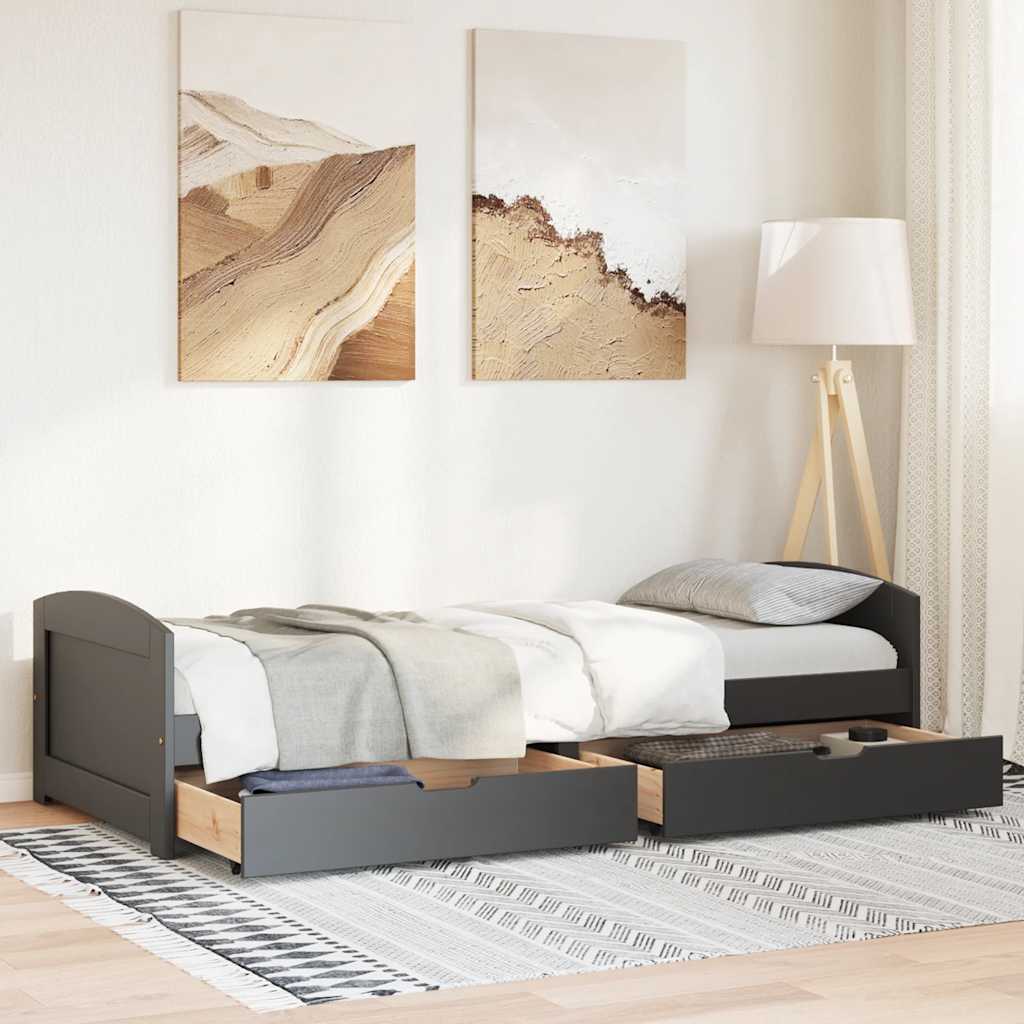 Lit de jour avec 2 tiroirs sans matelas IRUN noir 90x200 cm - XIOS