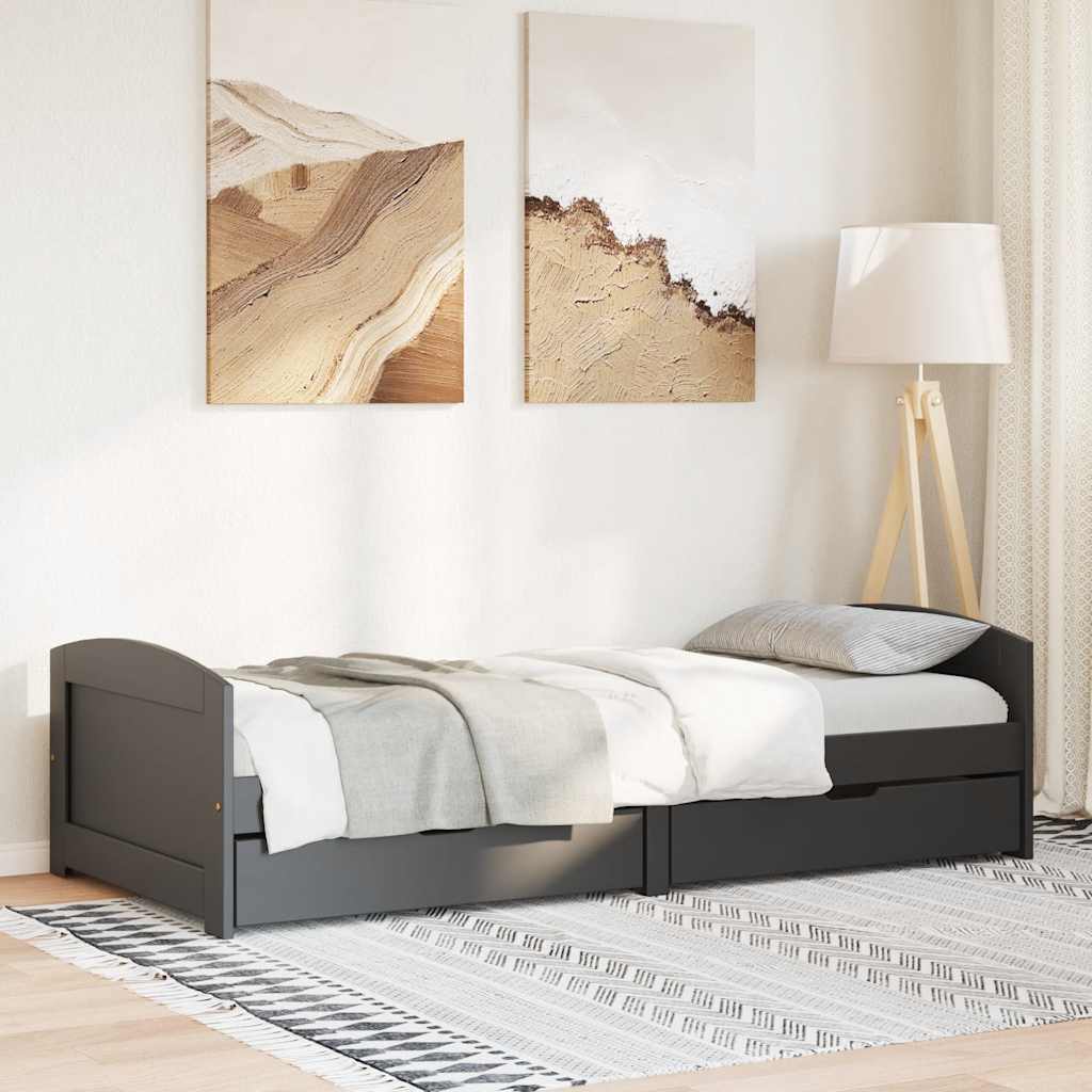 Lit de jour avec 2 tiroirs sans matelas IRUN noir 90x200 cm - XIOS