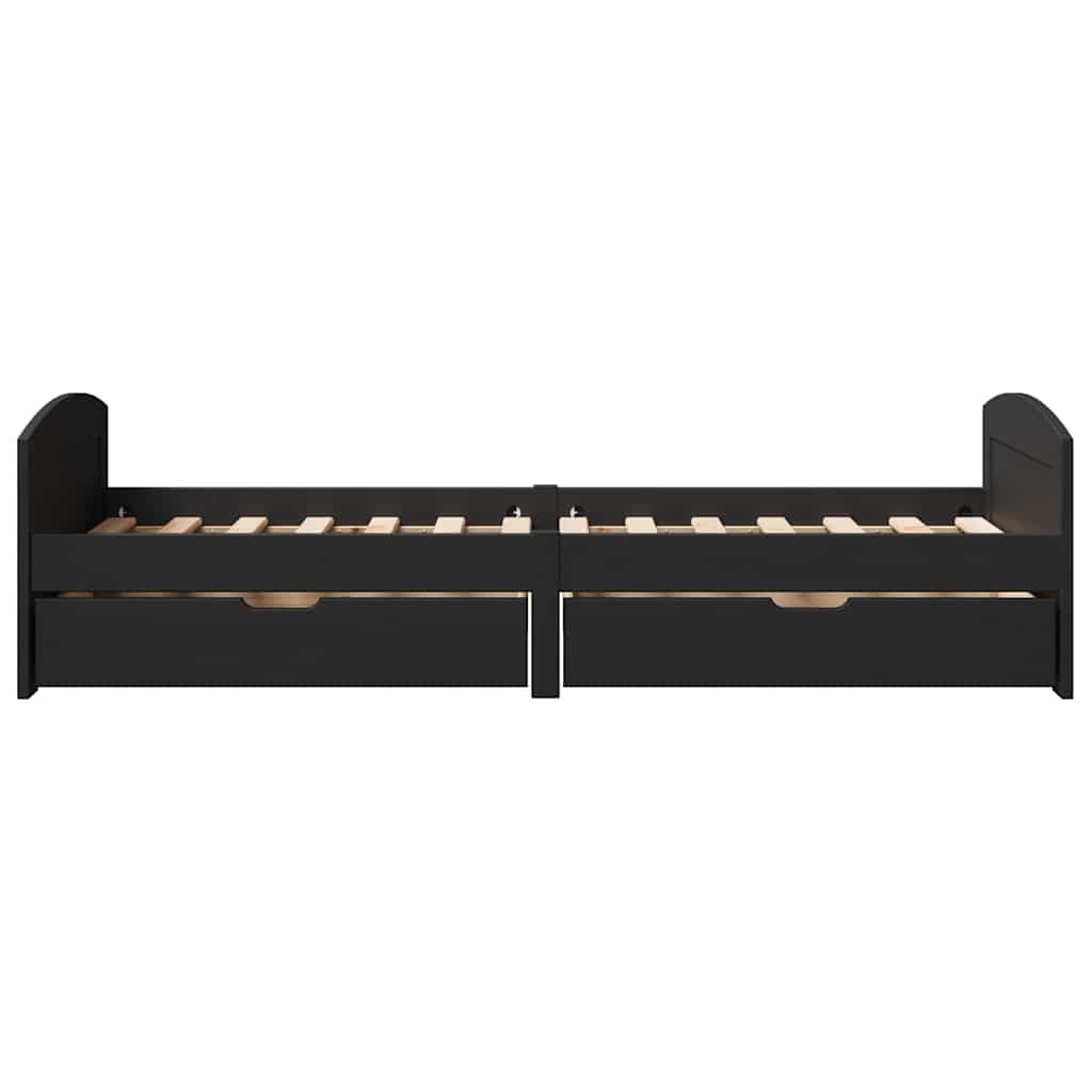 Lit de jour avec 2 tiroirs sans matelas IRUN noir 90x200 cm - XIOS