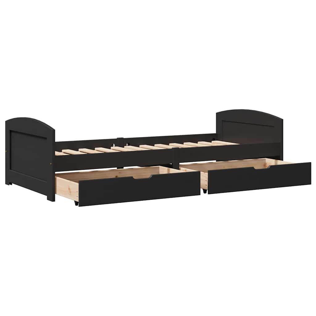Lit de jour avec 2 tiroirs sans matelas IRUN noir 90x200 cm - XIOS