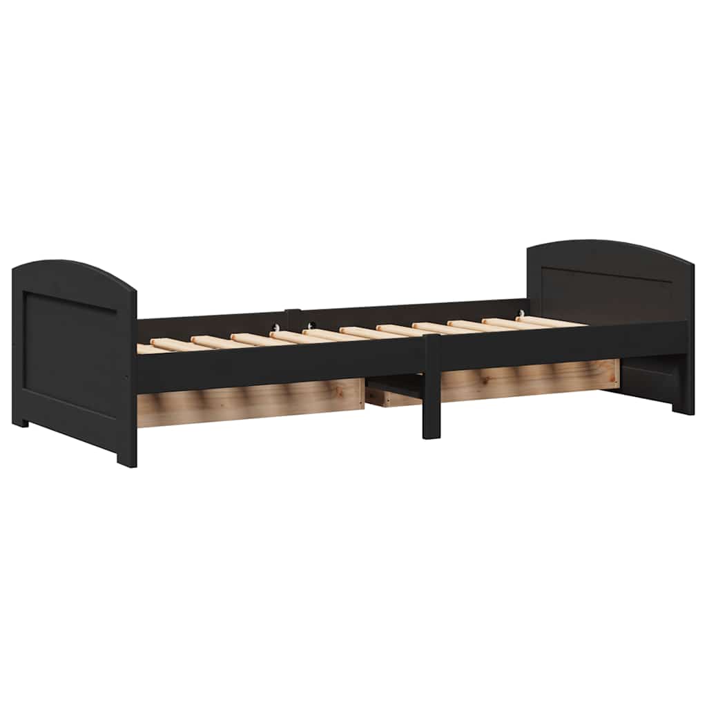 Lit de jour avec 2 tiroirs sans matelas IRUN noir 90x200 cm - XIOS