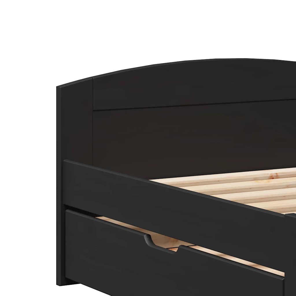 Lit de jour avec 2 tiroirs sans matelas IRUN noir 90x200 cm - XIOS