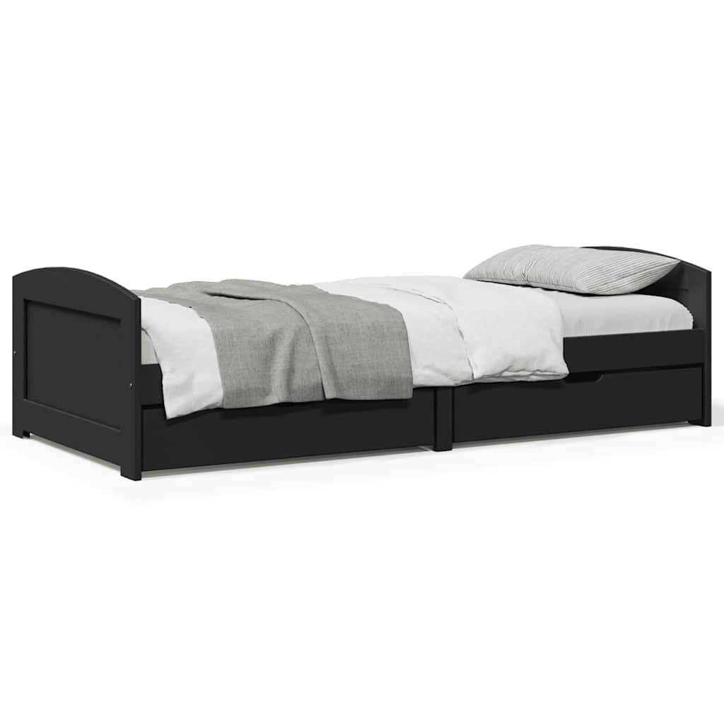 Lit de jour avec 2 tiroirs sans matelas IRUN noir 90x200 cm - XIOS