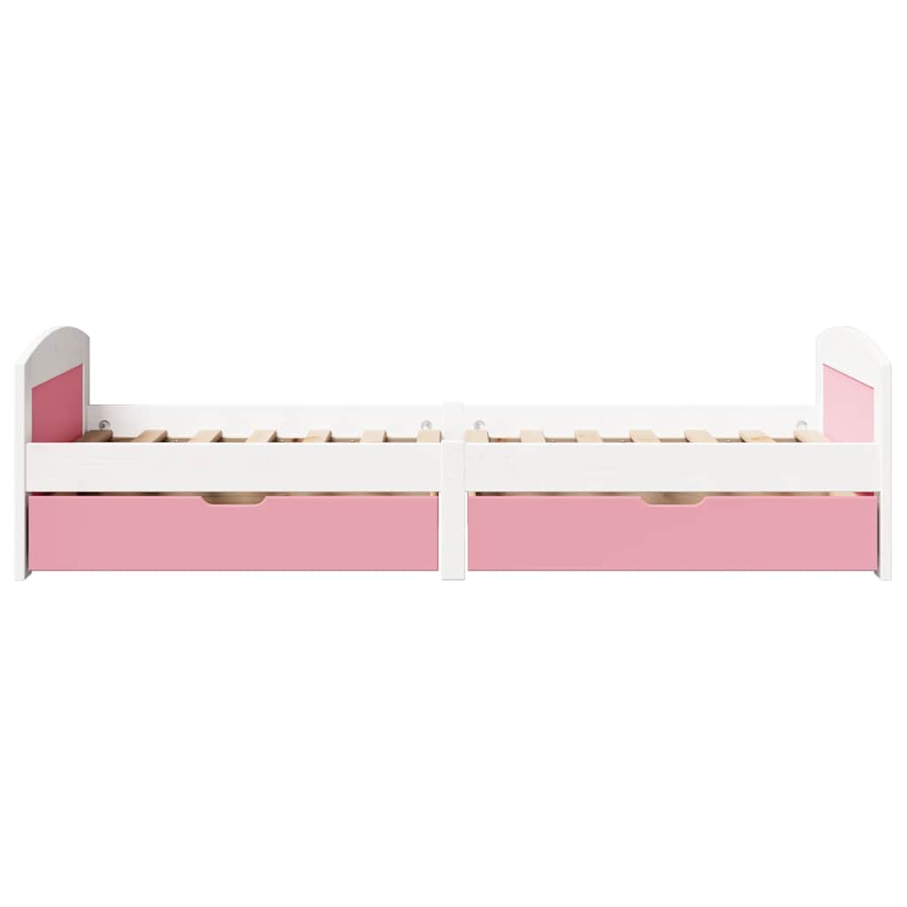 Lit de jour et 2 tiroirs sans matelas IRUN blanc rose 90x200 cm - XIOS