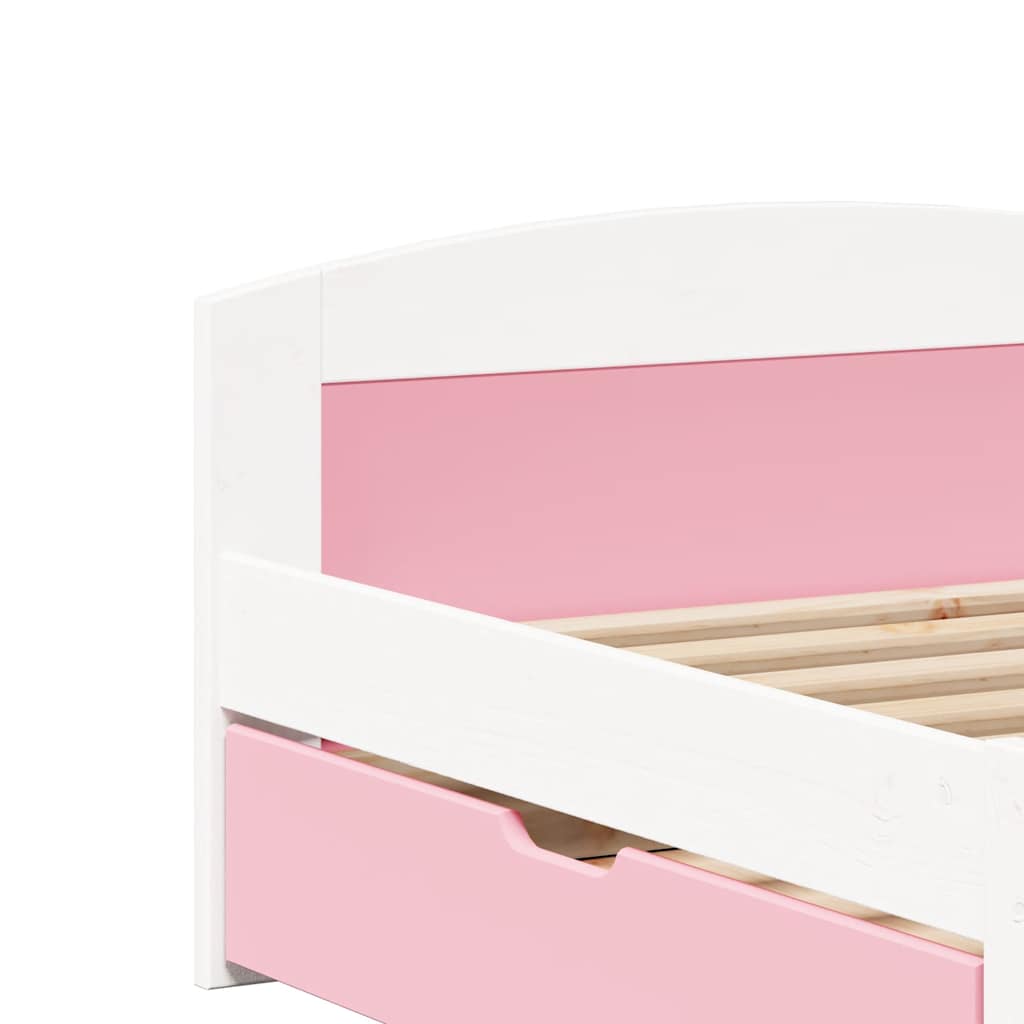 Lit de jour et 2 tiroirs sans matelas IRUN blanc rose 90x200 cm - XIOS