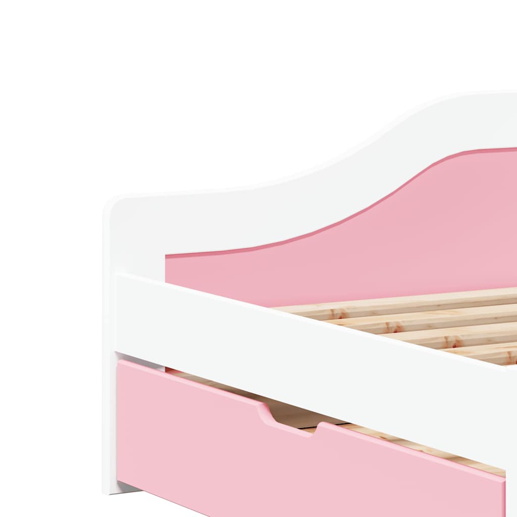 Lit de jour et 2 tiroirs sans matelas IRUN blanc rose 90x200 cm - XIOS