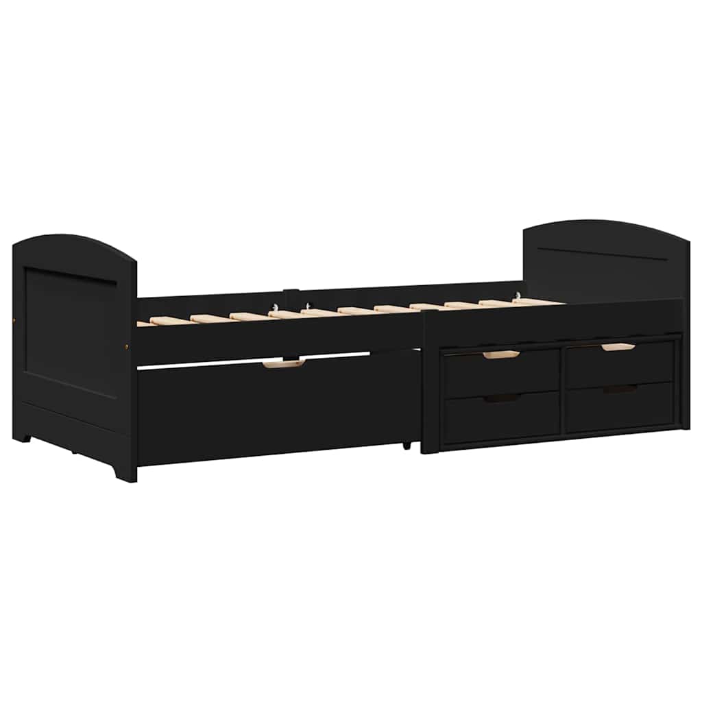 Lit de jour avec 5 tiroirs sans matelas IRUN noir 90x200 cm - XIOS