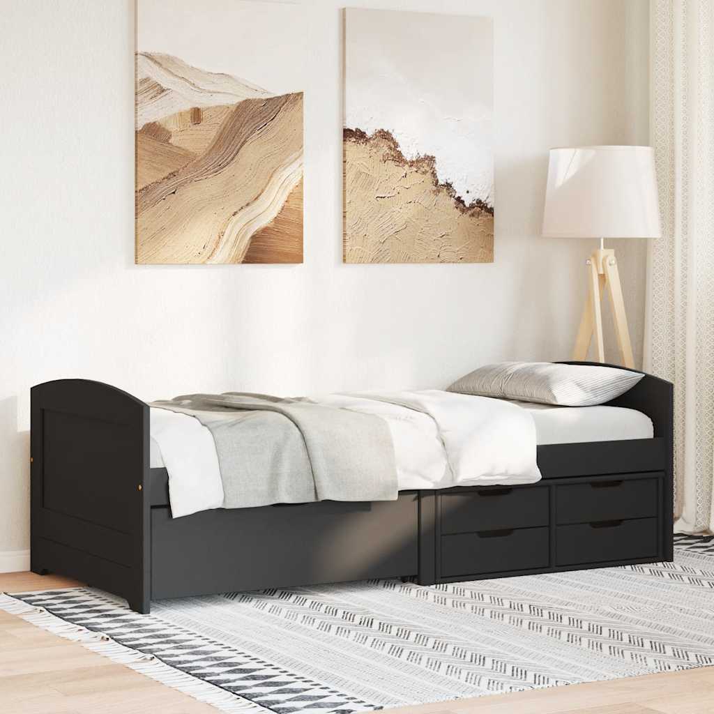 Lit de jour avec 5 tiroirs sans matelas IRUN noir 90x200 cm - XIOS