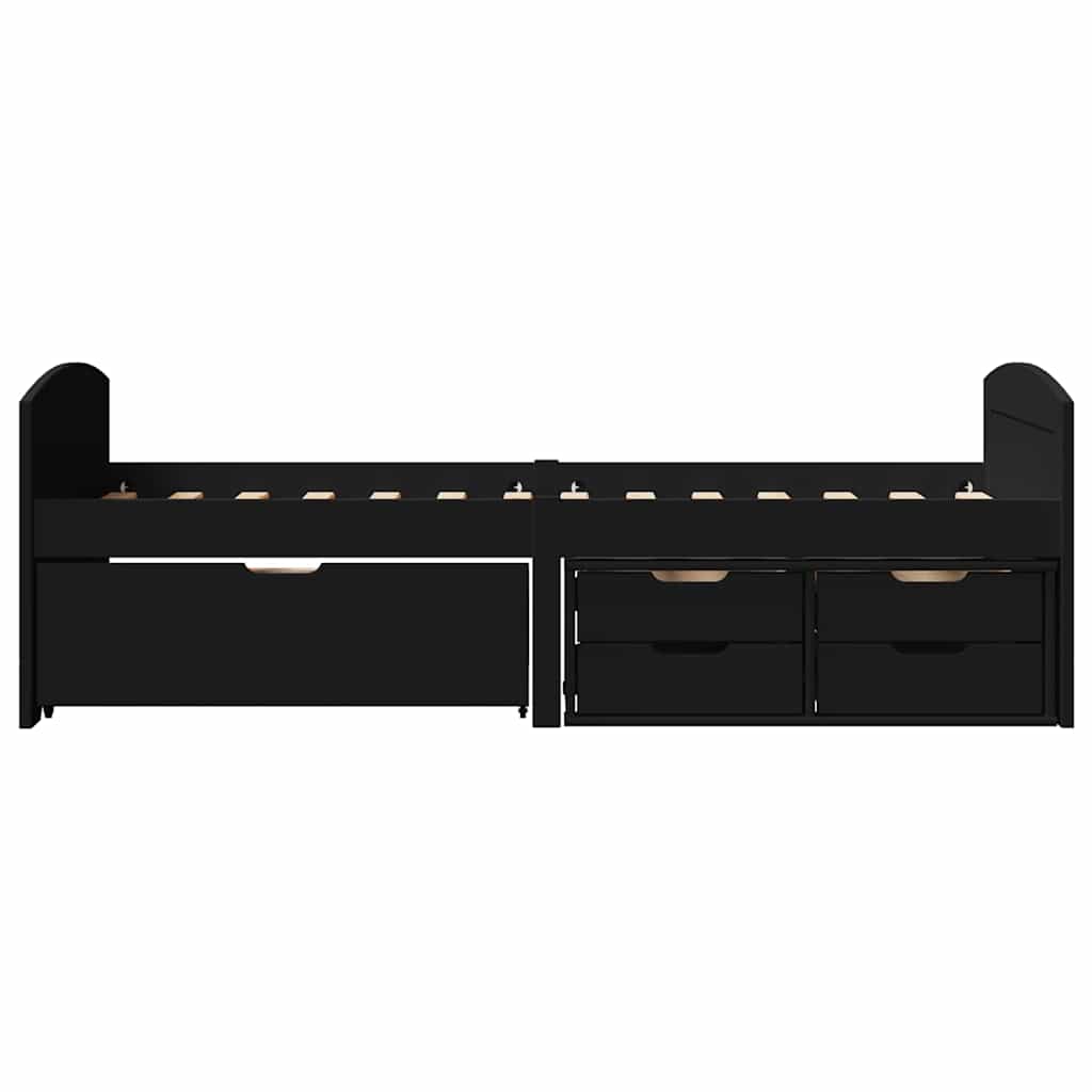 Lit de jour avec 5 tiroirs sans matelas IRUN noir 90x200 cm - XIOS