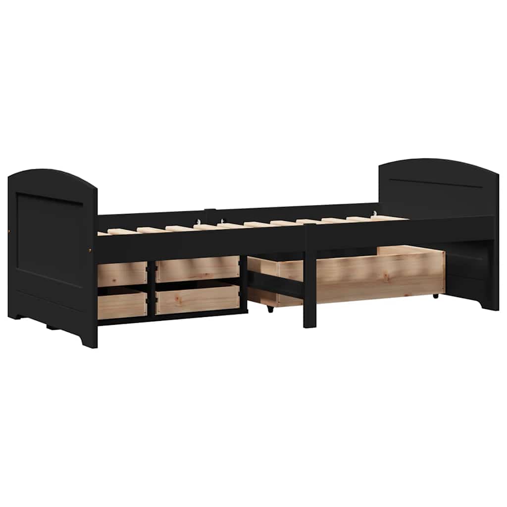 Lit de jour avec 5 tiroirs sans matelas IRUN noir 90x200 cm - XIOS