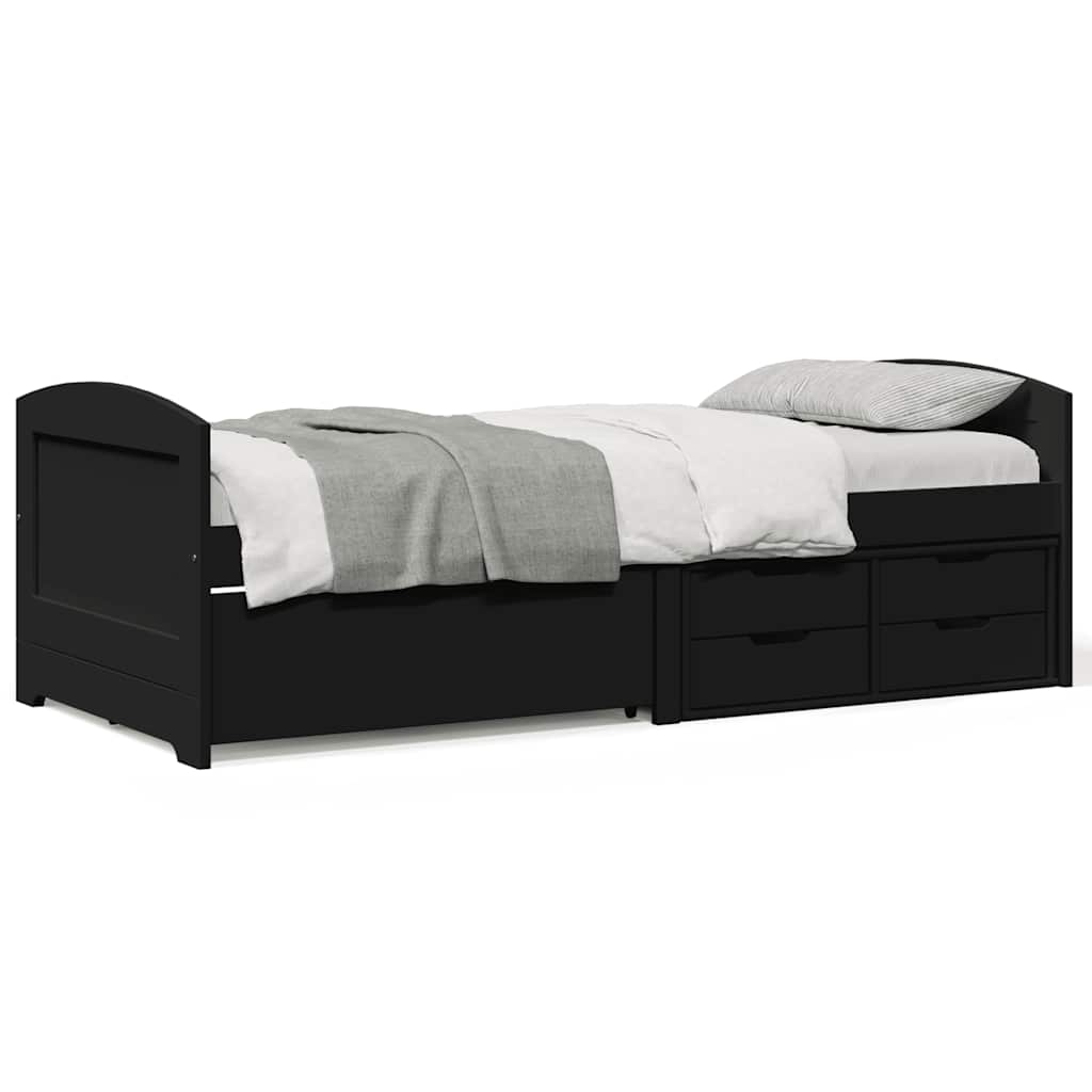Lit de jour avec 5 tiroirs sans matelas IRUN noir 90x200 cm - XIOS