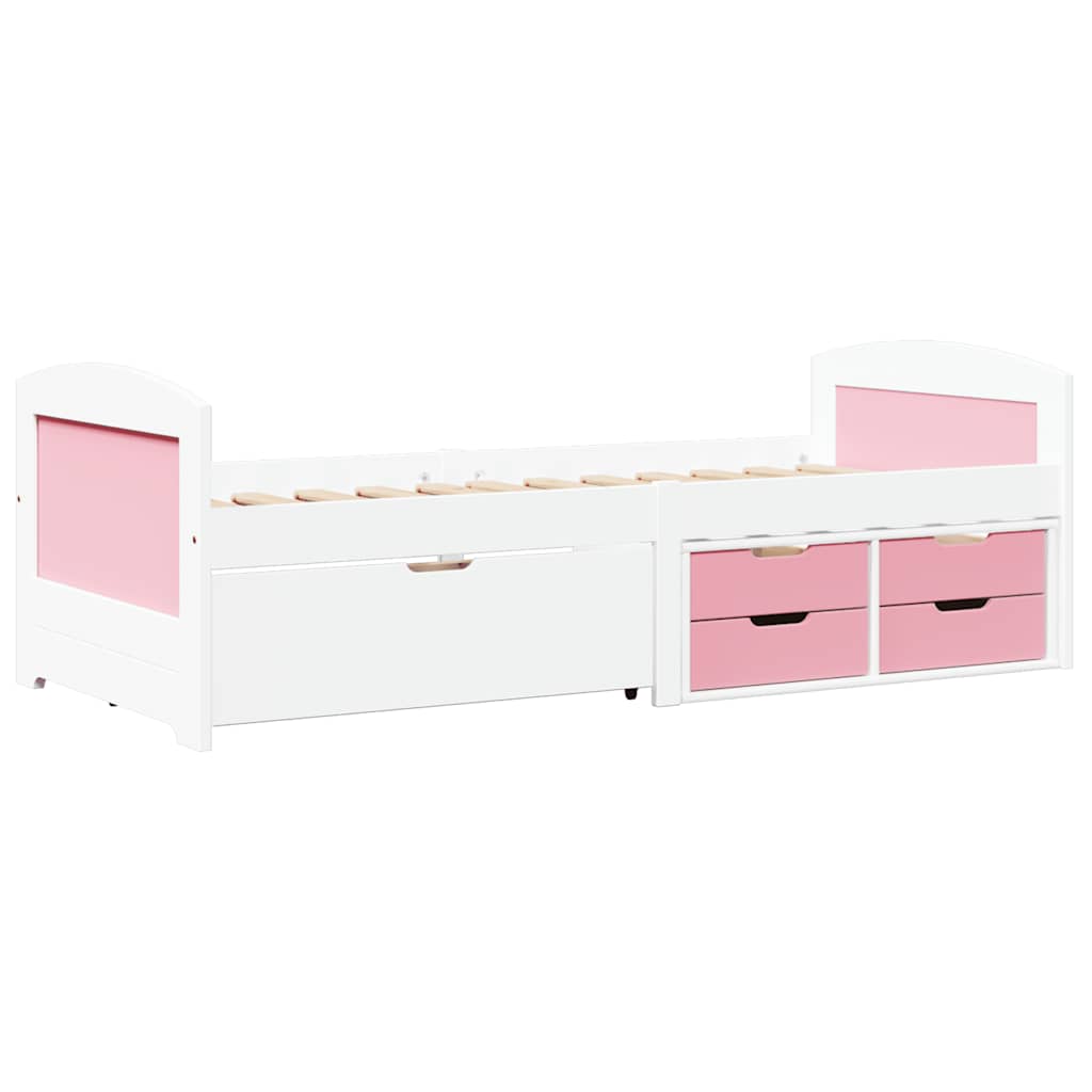 Lit de jour et 5 tiroirs sans matelas IRUN blanc rose 90x200 cm - XIOS