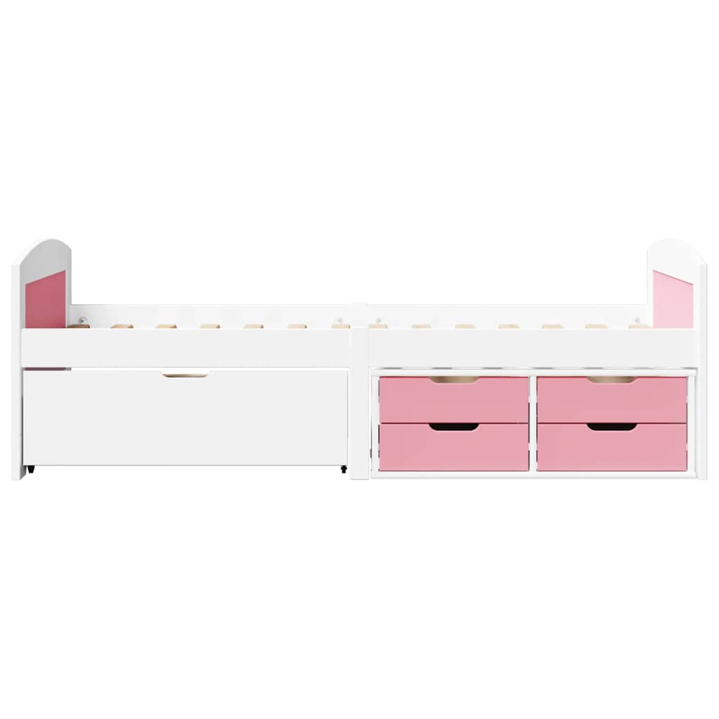 Lit de jour et 5 tiroirs sans matelas IRUN blanc rose 90x200 cm - XIOS