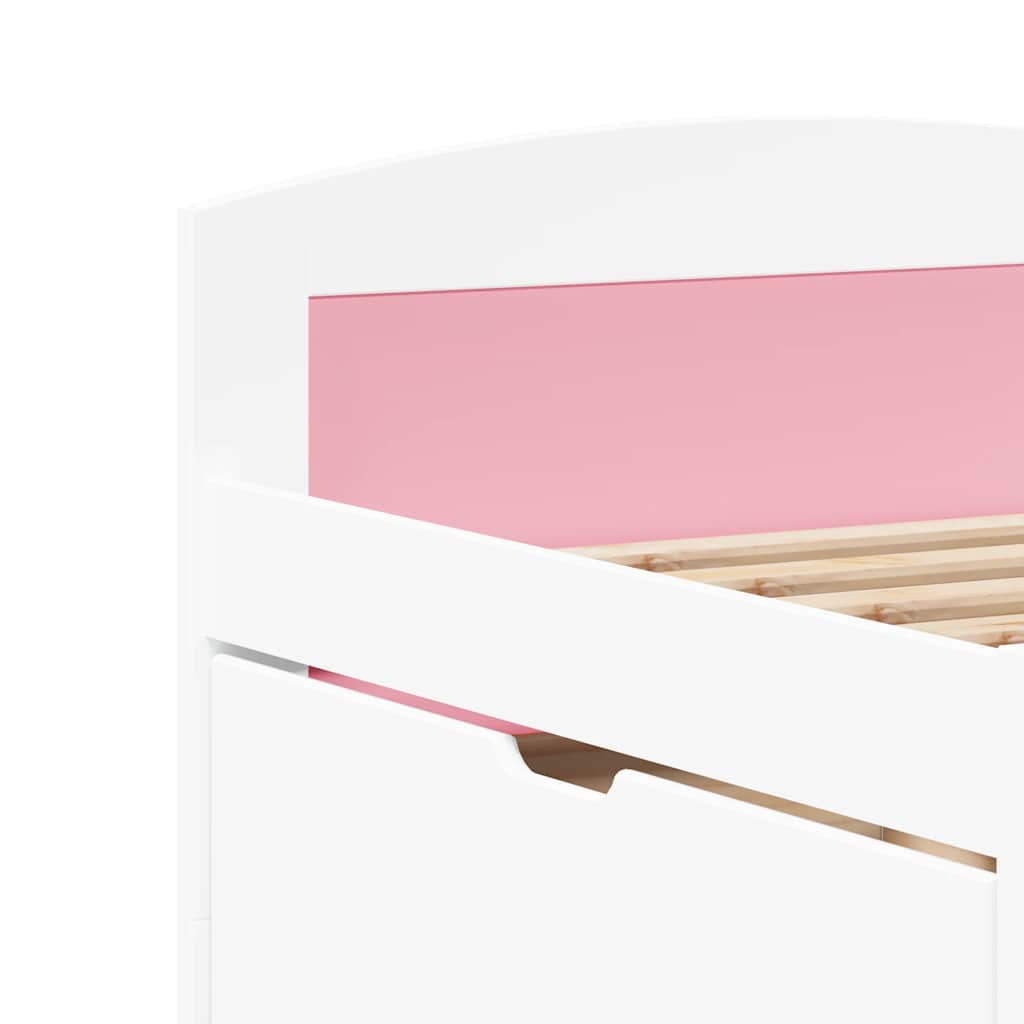 Lit de jour et 5 tiroirs sans matelas IRUN blanc rose 90x200 cm - XIOS