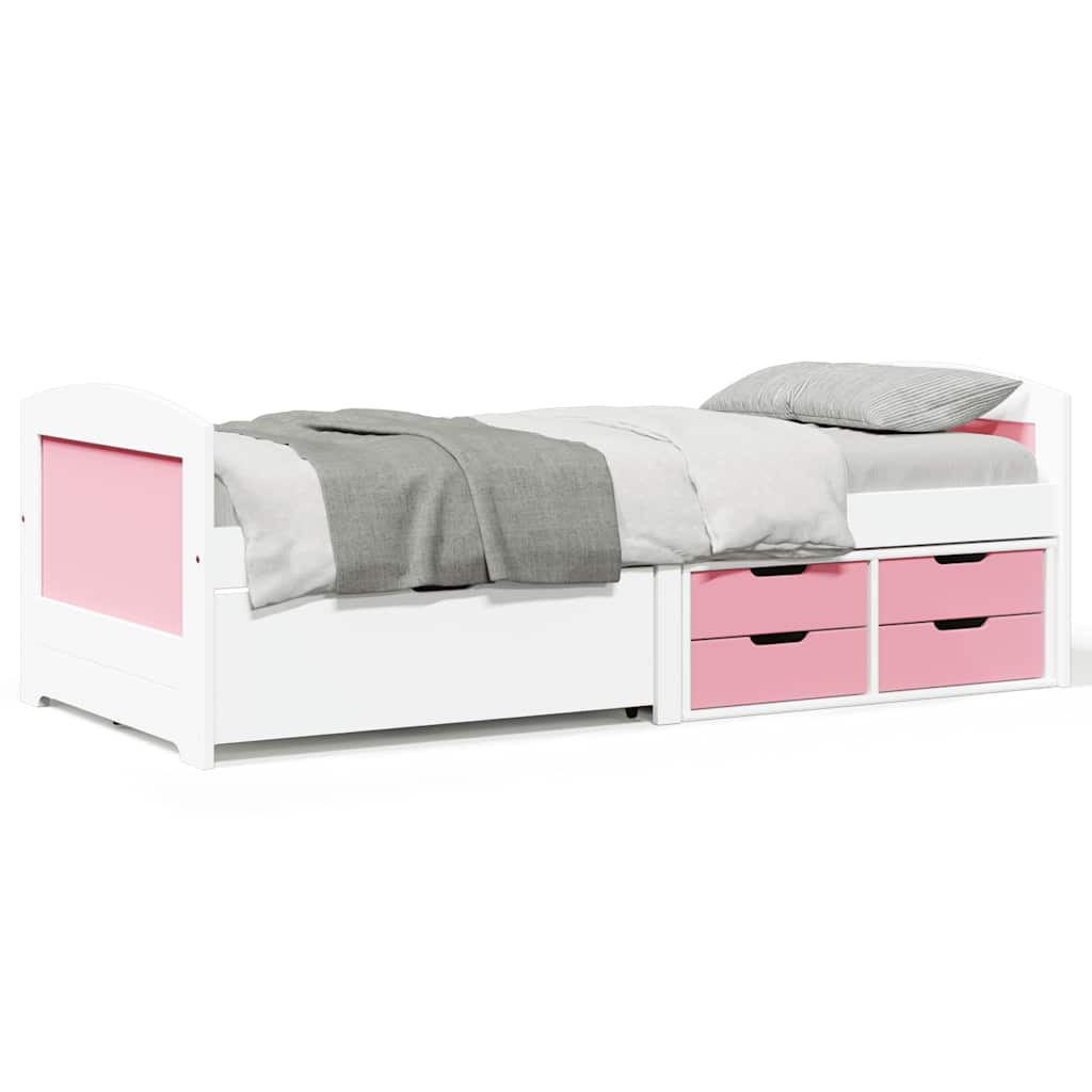 Lit de jour et 5 tiroirs sans matelas IRUN blanc rose 90x200 cm - XIOS