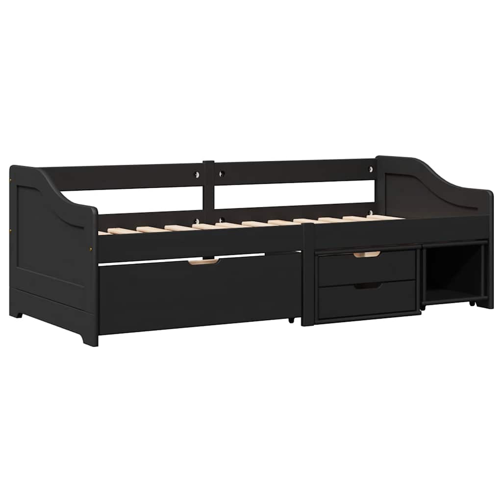 Lit de jour avec 3 tiroirs sans matelas IRUN noir 90x200 cm - XIOS