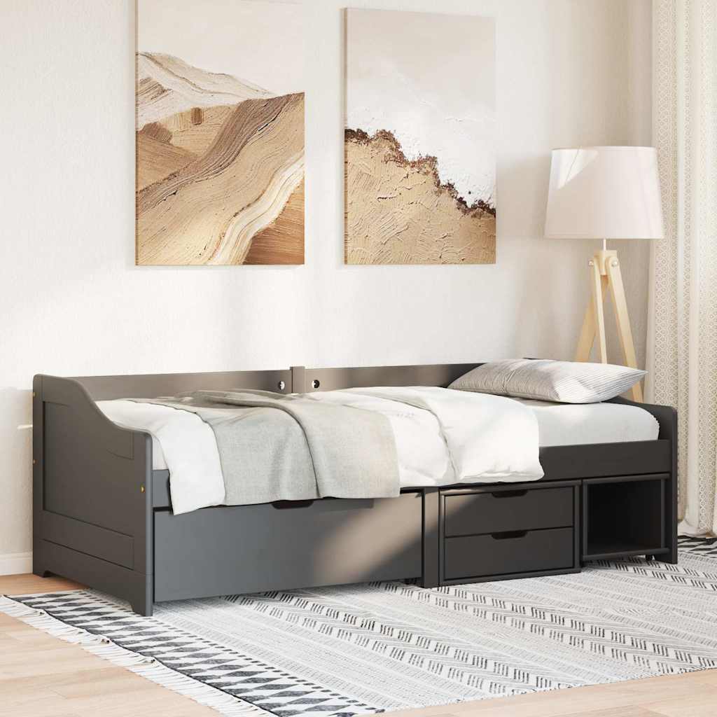 Lit de jour avec 3 tiroirs sans matelas IRUN noir 90x200 cm - XIOS