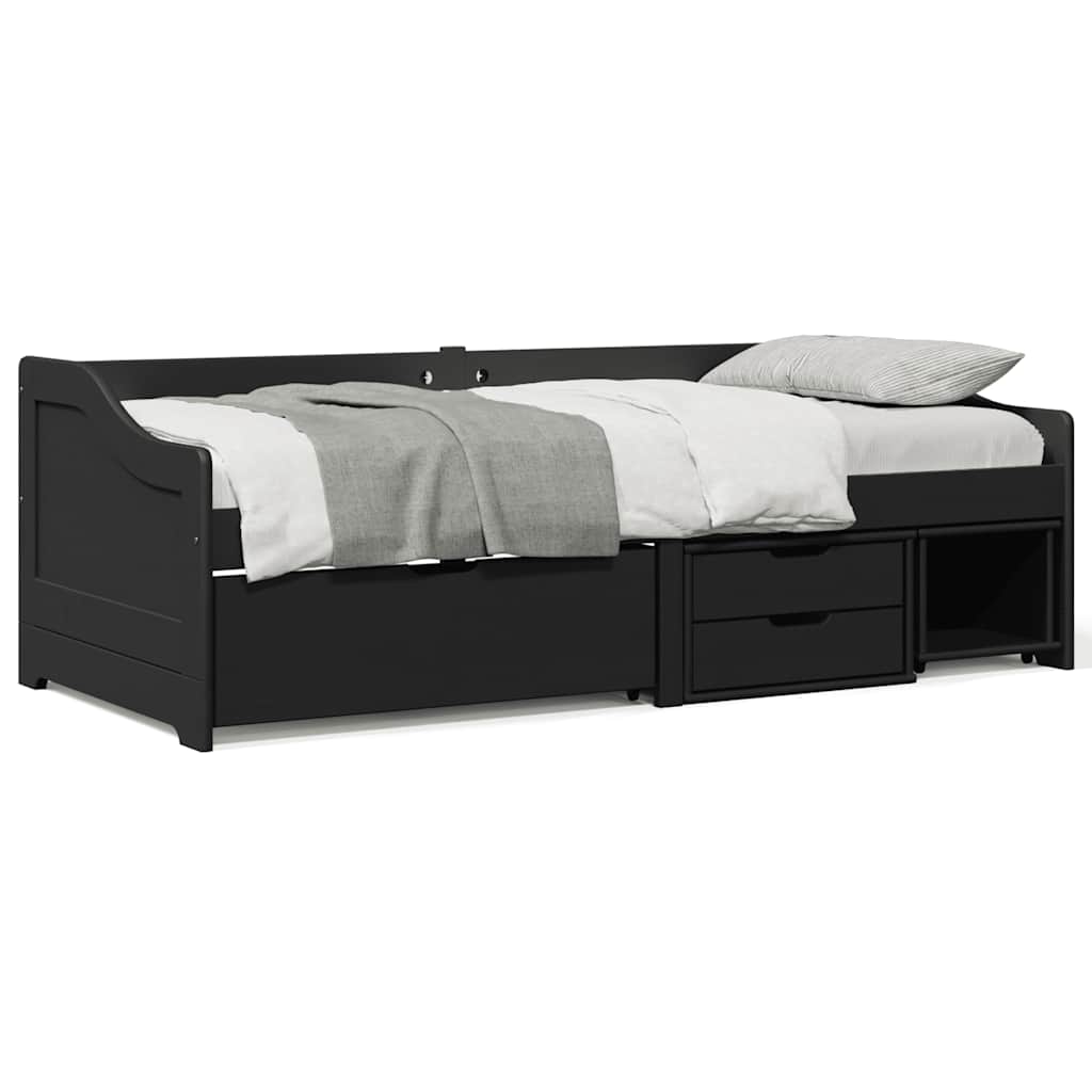 Lit de jour avec 3 tiroirs sans matelas IRUN noir 90x200 cm - XIOS