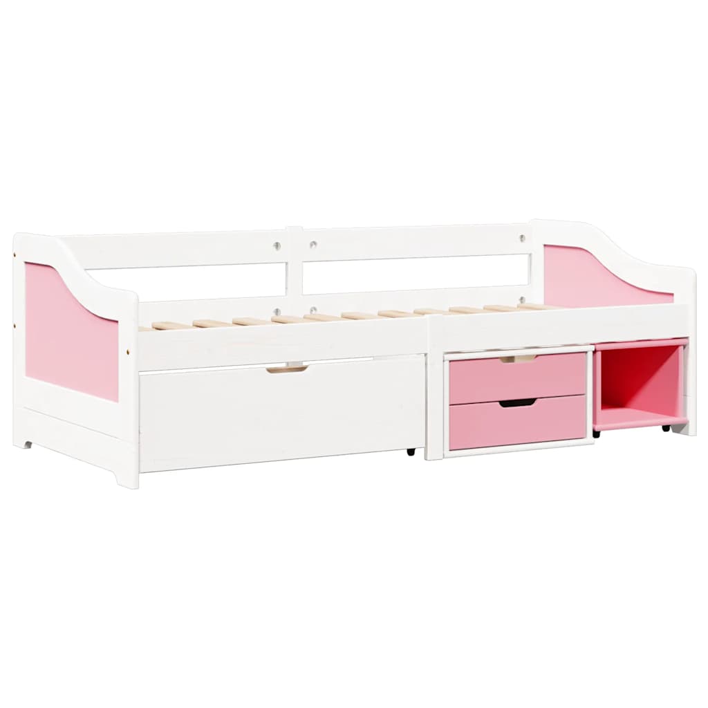 Lit de jour et 3 tiroirs sans matelas IRUN blanc rose 90x200 cm - XIOS