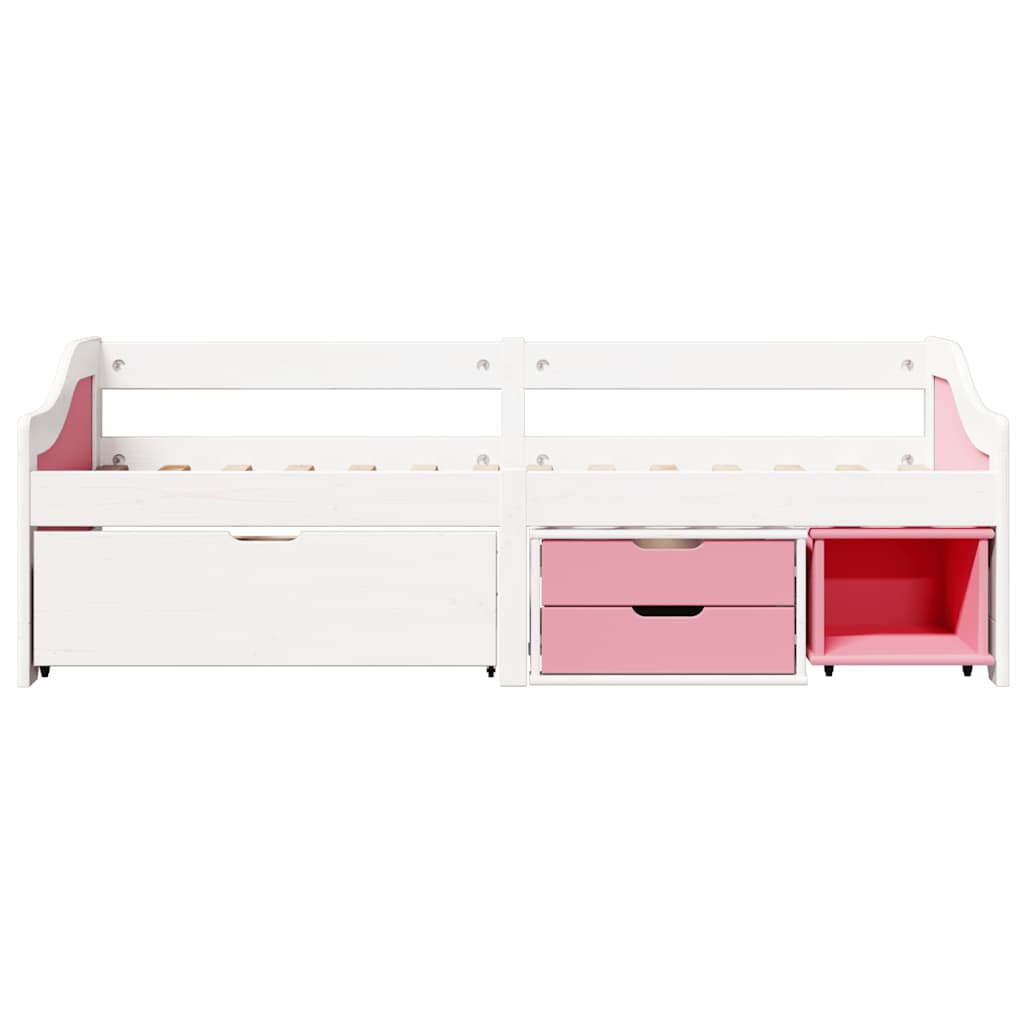 Lit de jour et 3 tiroirs sans matelas IRUN blanc rose 90x200 cm - XIOS