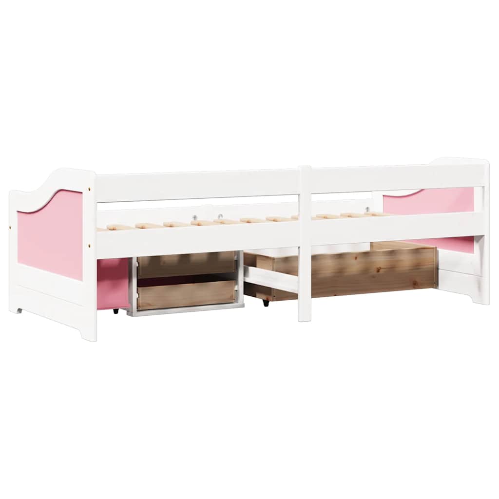 Lit de jour et 3 tiroirs sans matelas IRUN blanc rose 90x200 cm - XIOS