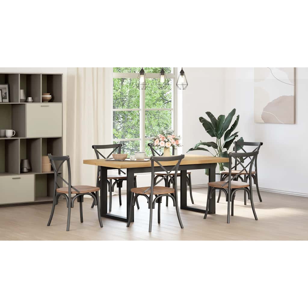 Table à manger NOAIN pieds en forme de U 180x90x75cm massif pin - XIOS