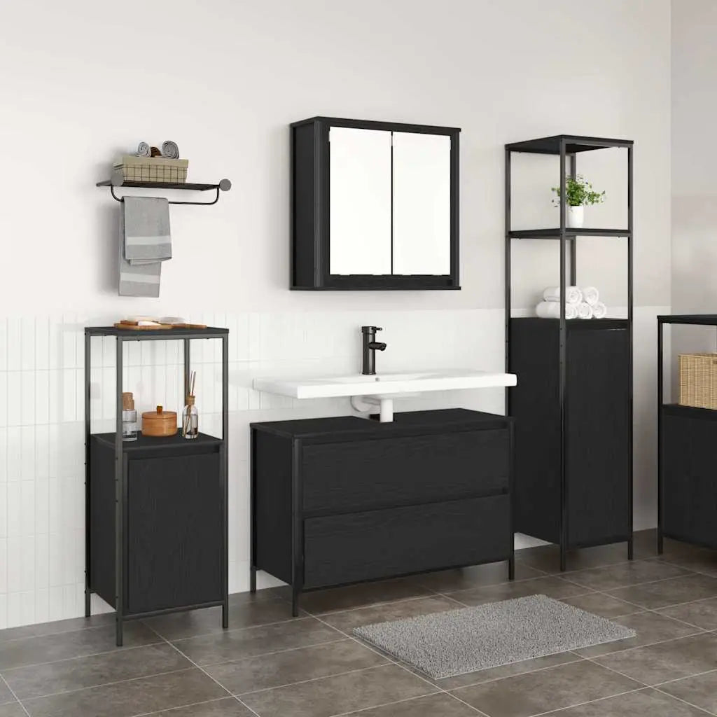 Ensemble de mobilier de salle de bain 3 pc Chêne noir - XIOS