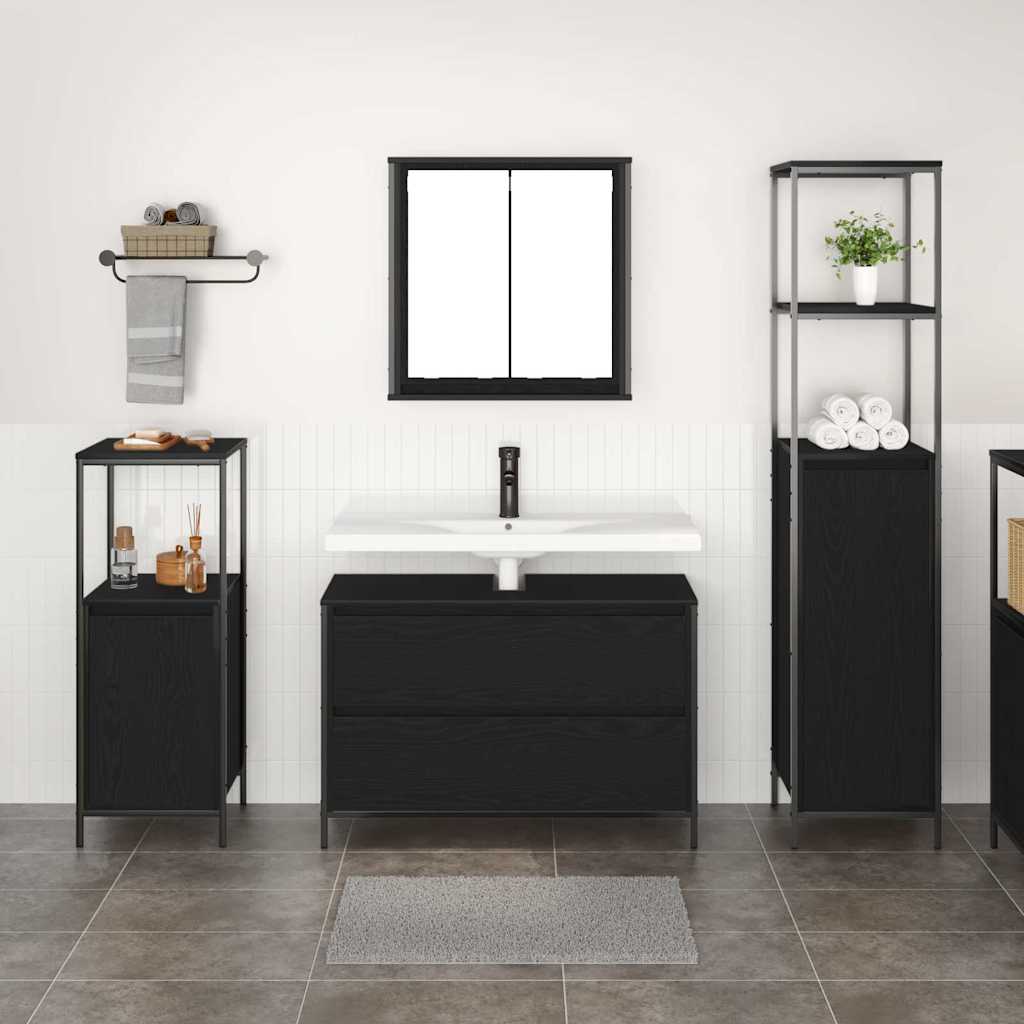 Ensemble de mobilier de salle de bain 3 pc Chêne noir - XIOS