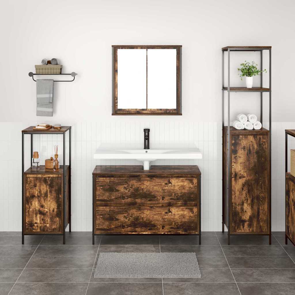Ensemble de mobilier de salle de bain 3 pc Chêne fumé - XIOS