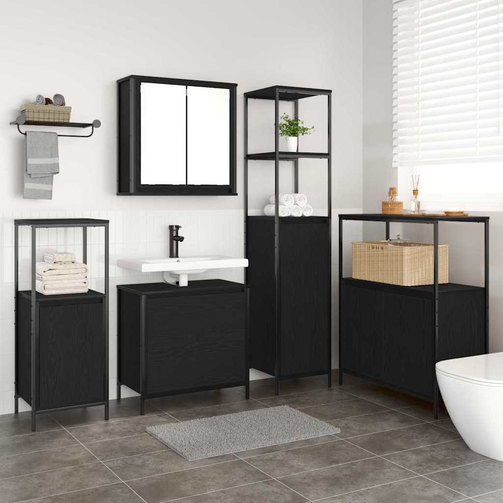 Ensemble de mobilier de salle de bain 5 pc Noir