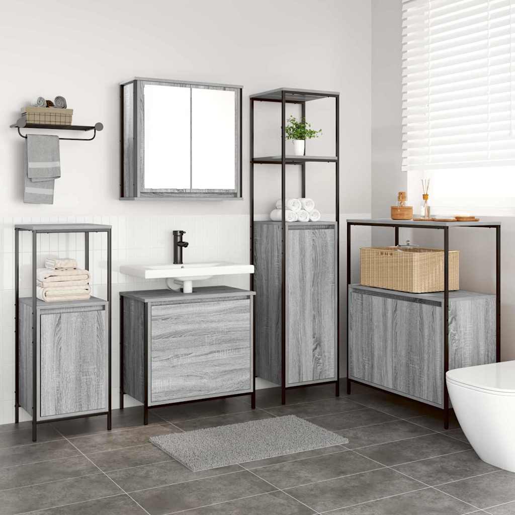Ensemble de mobilier de salle de bain 5 pc Gris