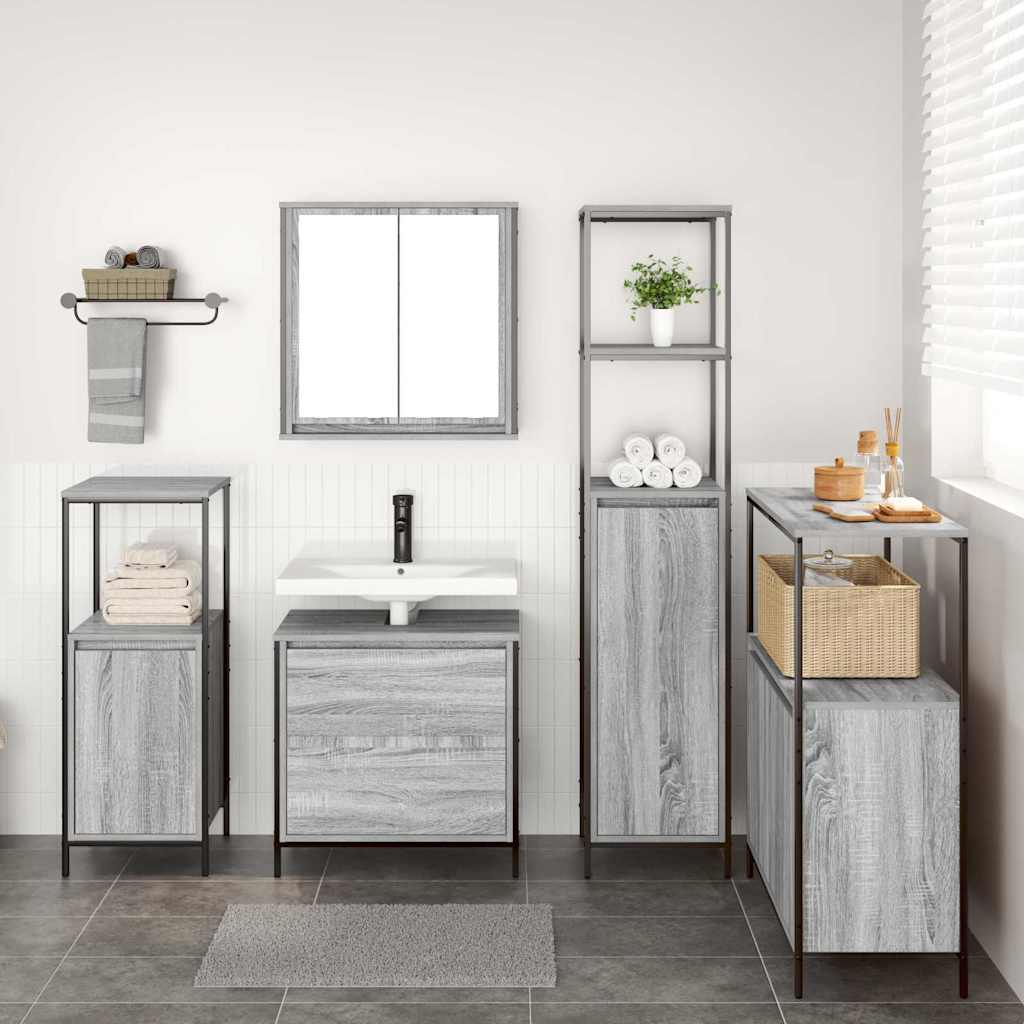 Ensemble de mobilier de salle de bain 5 pc Gris