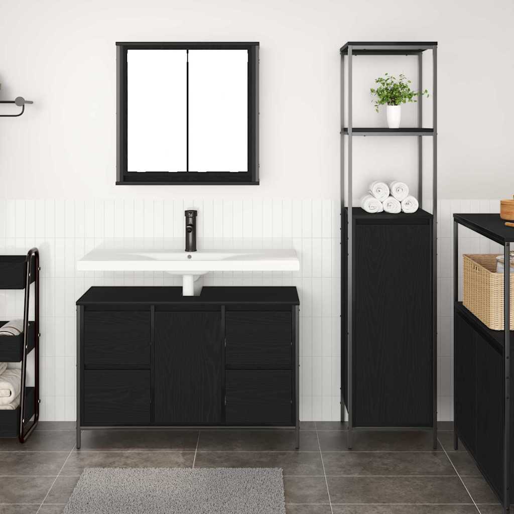 Ensemble de mobilier de salle de bain 2 pc Chêne noir - XIOS