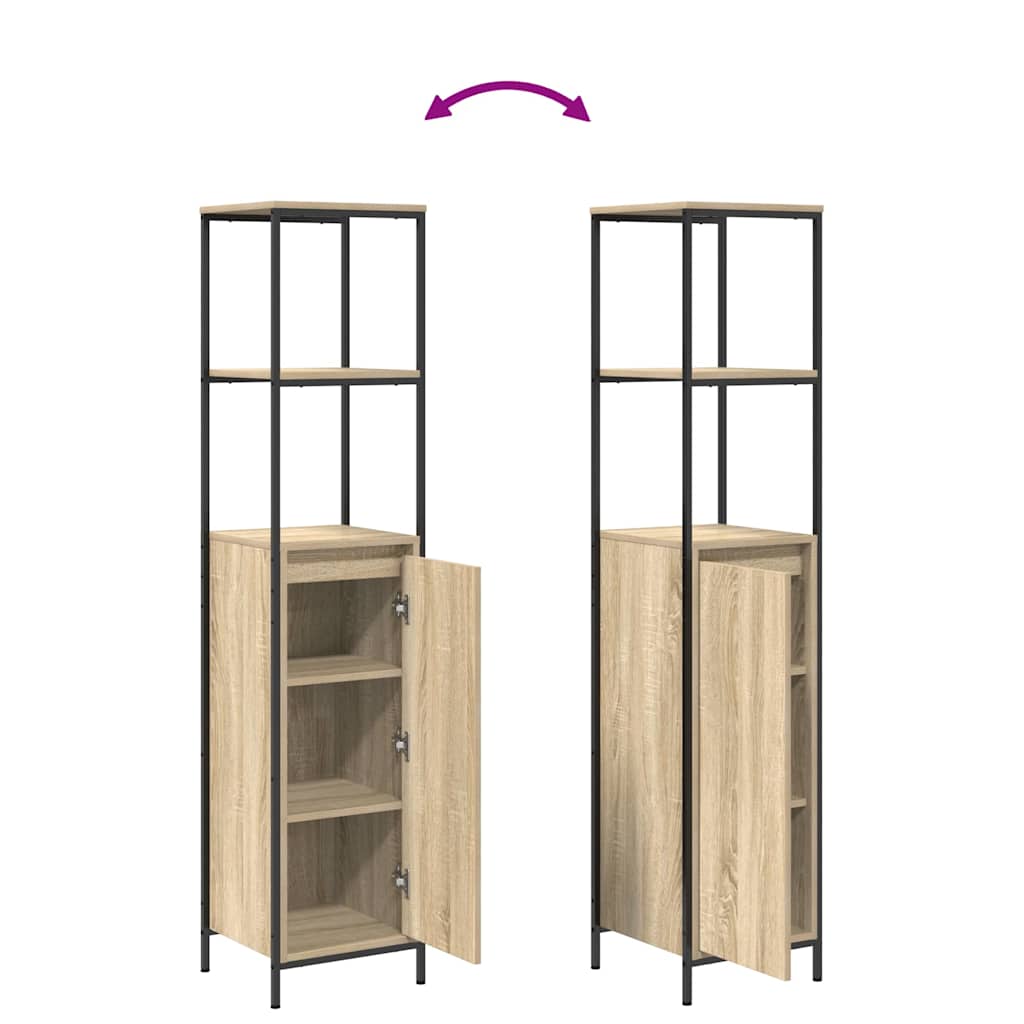Ensemble de mobilier de salle de bain 2 pc Chêne Sonoma et noir - XIOS