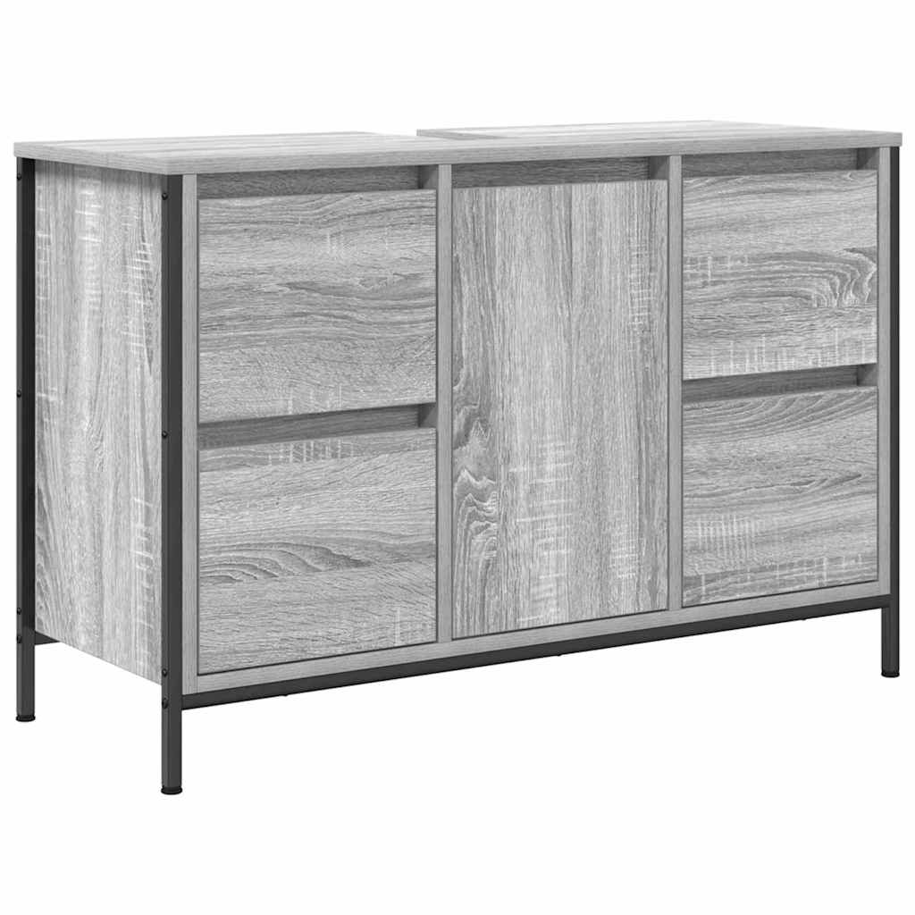 Ensemble de mobilier de salle de bain 2 pc Gris Sonoma et noir - XIOS