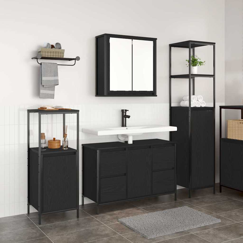 Ensemble de mobilier de salle de bain 3 pc Chêne noir - XIOS