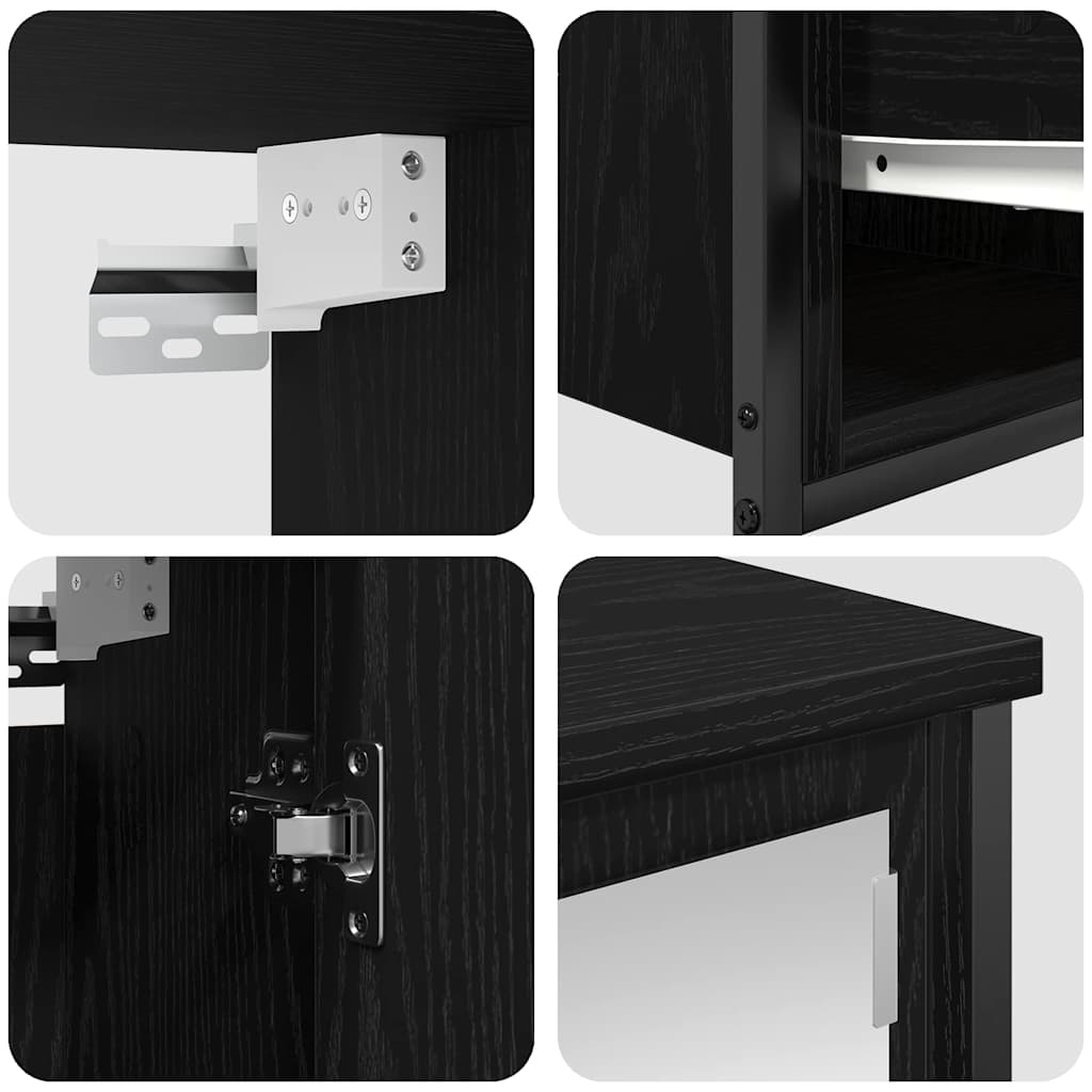 Ensemble de mobilier de salle de bain 5 pc Chêne noir - XIOS