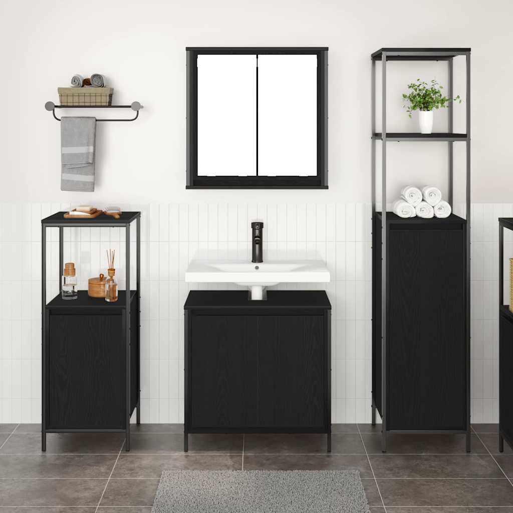 Ensemble de mobilier de salle de bain 3 pc Chêne noir - XIOS