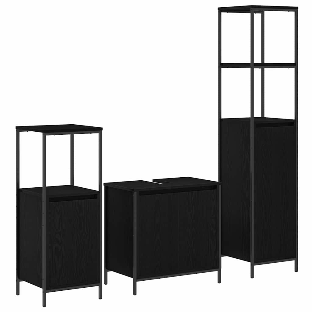 Ensemble de mobilier de salle de bain 3 pc Chêne noir - XIOS